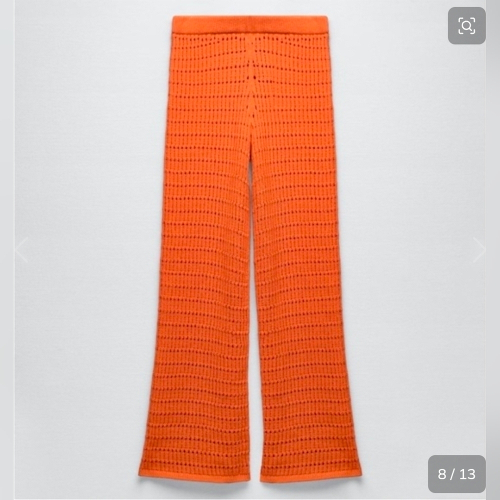 ❤️ ZARA HIGH RISE WIDE LEG KNIT SWEATER PANTS, SMALL - Picture 5 of 14